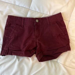 Aeropostale Maroon Cargo/Jean Shorts